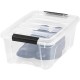  Buckle Up Storage Box, 12.9 Quart, Clear, 4 Count