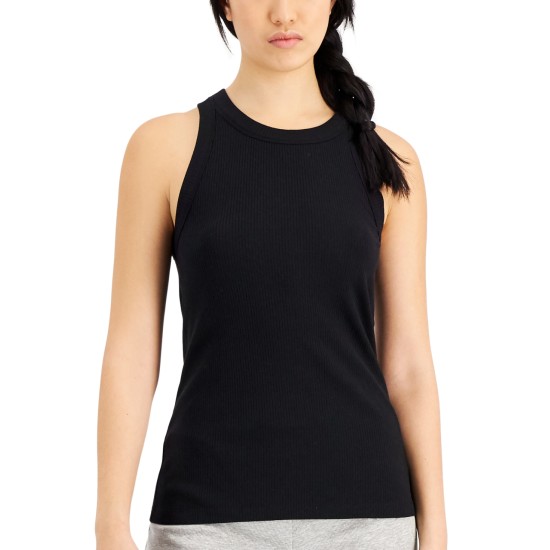  Women’s High-Neck Pajama Tank Top, Black, Large