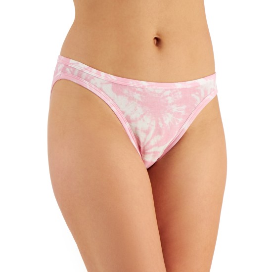  Women’s Lace Trim Bikini Underwear, Tiedye Pink, XXXL