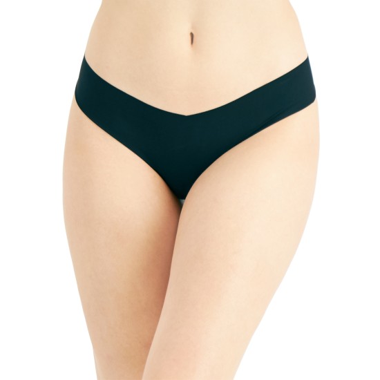  Women’s No-Show Thong Underwear, Black, Large