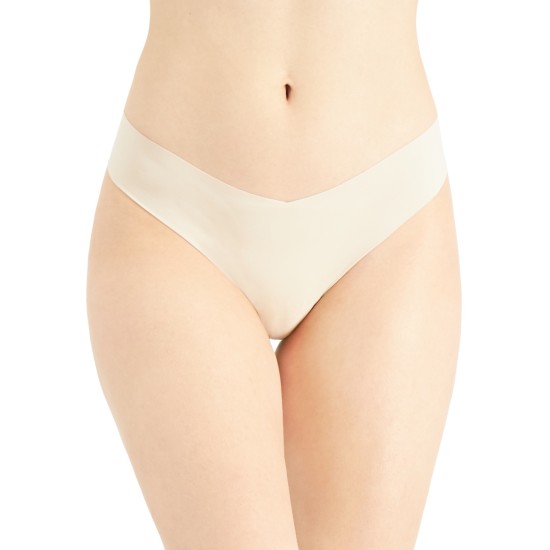  Women’s No-Show Thong Underwear, Chai, Large