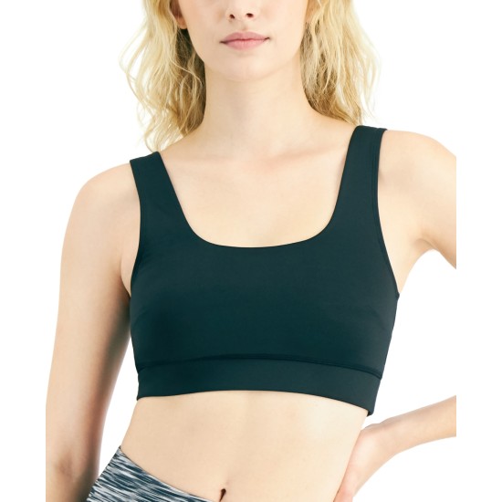  Women’s Square-Neck Bralette, Black, Large