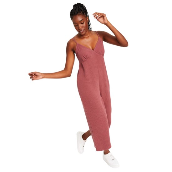  Womens Style Not Size Missy Solid Jumpsuit, Sunsweet Plum, Small