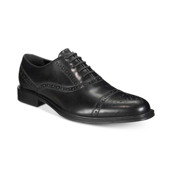  Reaction Men’s Zac Leather Oxfords (Black, 10.5)