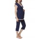 Kimi & Kai Cindy Maternity Nursing Pajama Set, Navy, Large