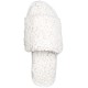  Faux-Berber Slide Slippers (Silver, M)