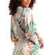 Women’s Cayman Printed Wrap Robe, Yellow, L/XL