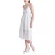  Women’s Denise Cotton Eyelet Halter Midi Dress, White, XS