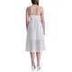  Women’s Denise Cotton Eyelet Halter Midi Dress, White, XS