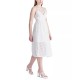  Women’s Denise Cotton Eyelet Halter Midi Dress, White, XS