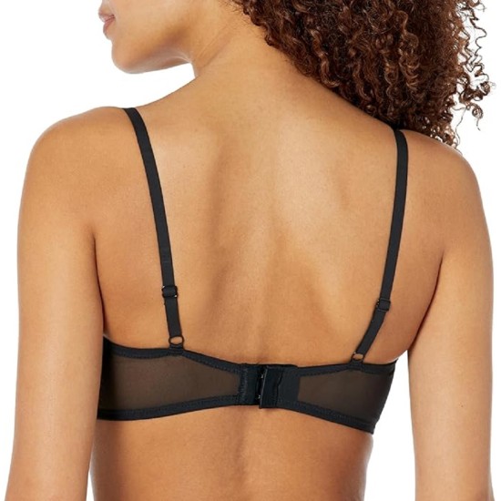  Women’s Mesh Balconette Bra, Black, 36B