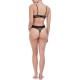  Women’s Mesh High-Leg Thong Underwear, Black, Small