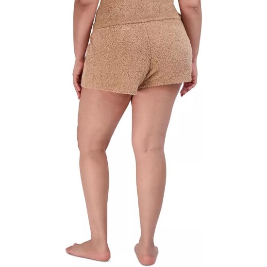  Women’s Pull-on Chenille Sleep Shorts, Praline, Large