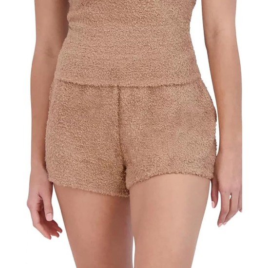  Women’s Pull-on Chenille Sleep Shorts, Praline, Large