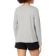  Women’s Ribbed Long-Sleeve Sleep Tee, Heather Grey, Large