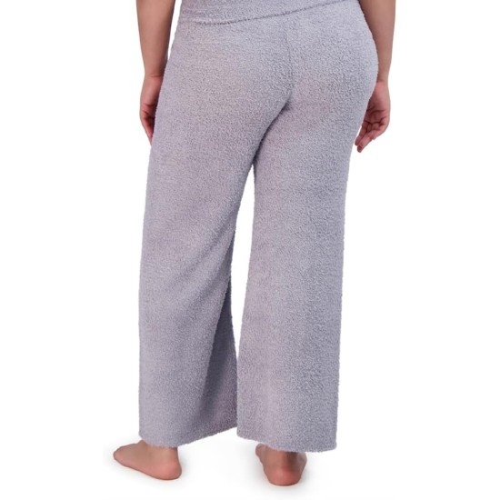  Women’s Wide-Leg Chenille Sleep Pants, Lilac, Large