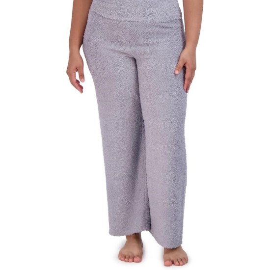  Women’s Wide-Leg Chenille Sleep Pants, Lilac, Large