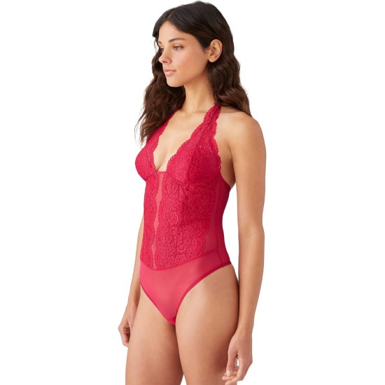  Womens Ciao Bella Lace Bodysuit, Red, Medium