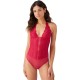  Womens Ciao Bella Lace Bodysuit, Red, Medium