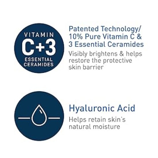  Vitamin C Serum with Hyaluronic Acid | Skin Brightening Serum for Face with 10% Pure Vitamin C | Fragrance Free | 1 Fl. Oz