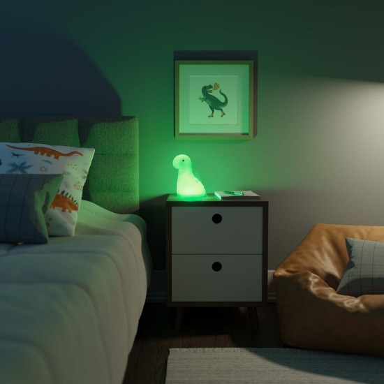  LED White Brontosaurus Multicolor Silicone Kids Night Light, 6.77