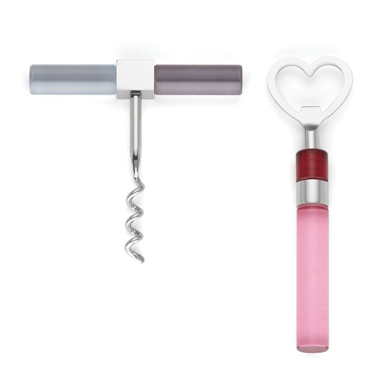  Nolita 2-Piece Bar Tool Set,  Silver/Pink