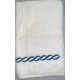 Matouk Classic Chain Basic Fingertip Towel, Turqoise/White, 12x20