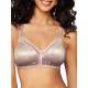  Double Support Tailored Wireless Lace Up Front Bra 3820, Pink Chic Lace Print, 42DD