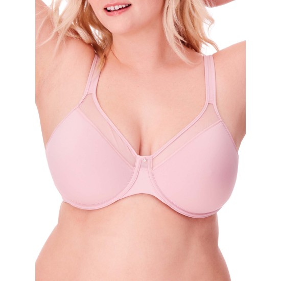  Womens 3439 One Smooth U Ultra Light Shaping Underwire Bra, Pink, 36DD