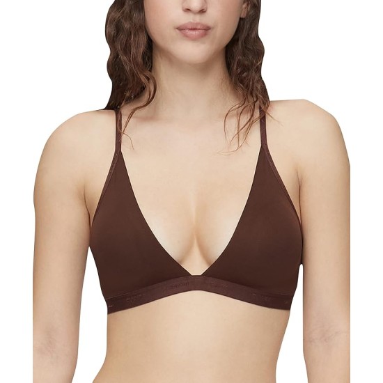  Women’s Form To Body Lightly Lined Triangle Bralette QF6758, Umber, Large