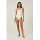  Soft Lounge Square Neck Bodysuit, Beige, Medium