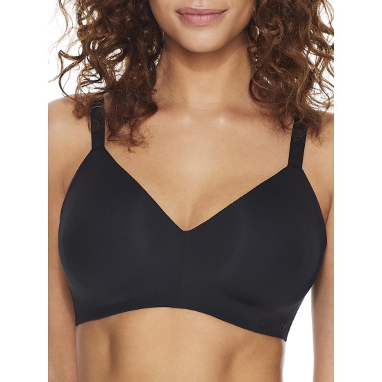  Womens Active Comfort Wire-Free T-Shirt Bra Style-DK7934, Black, 38D