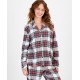  Women’s Stewart Cotton Plaid Pajamas Set, White, Large