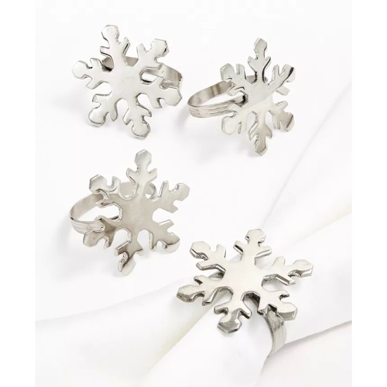  Snowflake Napkin Rings, Set of 4