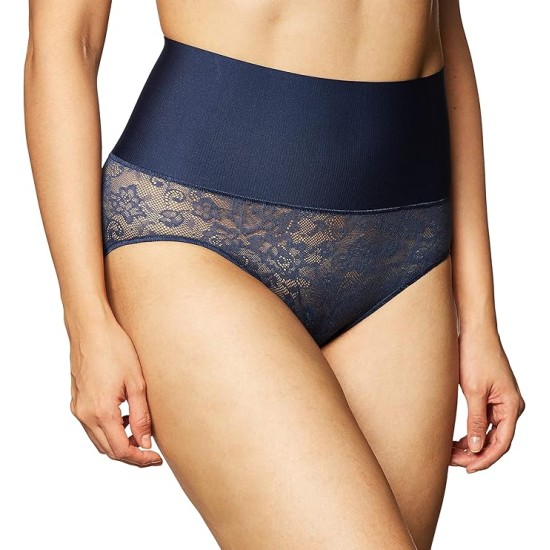  Tame Your Tummy Firm Control Brief DM0051, Navy, 2X-Large