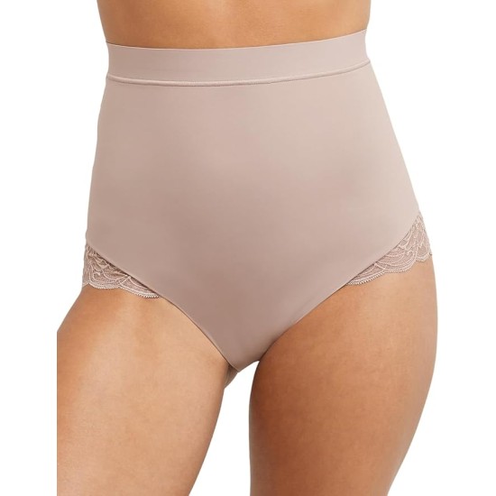  Women’s Eco Lace Firm Control Shaping, Moisture-Wicking, Mid-Brief Shapewear, Blush, XX-Large