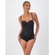  Women’s Firm Tummy-Control Easy Up Strapless Bodysuit 1256, Black, 34D