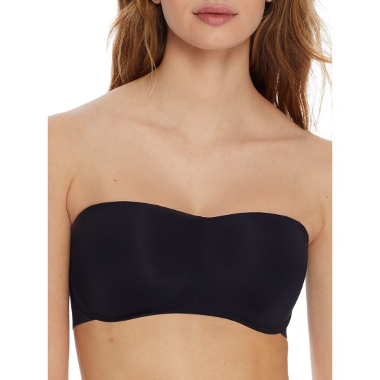  Women’s Pure Comfort Wireless Strapless Bandeau Bra DM7685, Black, Large