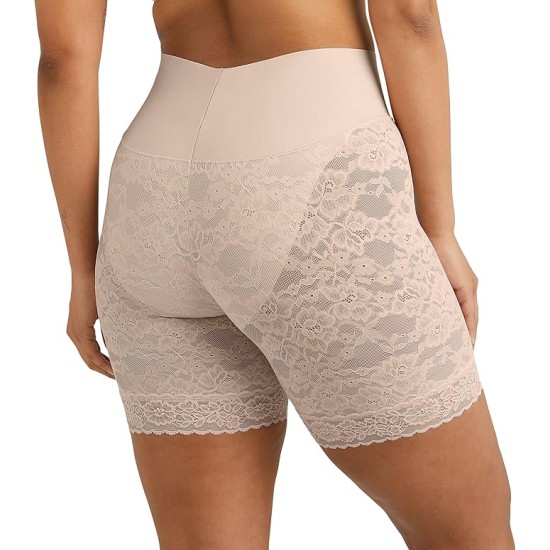  Womens Tame Your Tummy Firm Control Lace Short DMS095, Sandshell, 2X-Large