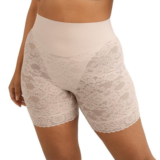  Womens Tame Your Tummy Firm Control Lace Short DMS095, Sandshell, 2X-Large