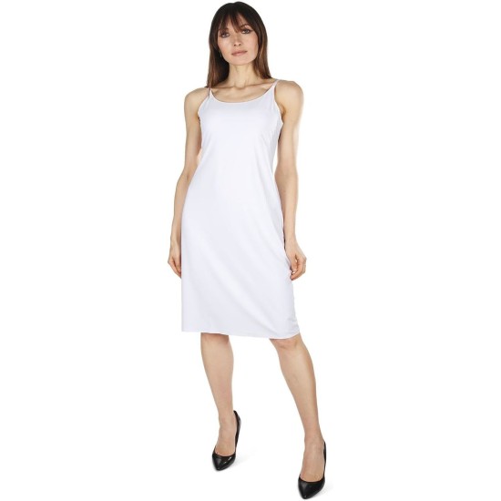  Collection Women s Bonded Cami Slip Dress, White, Large