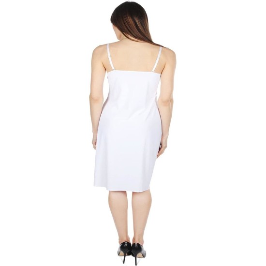  Collection Women s Bonded Cami Slip Dress, White, Large