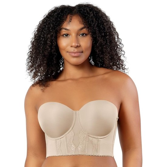 fait Womens Elissa Longline Strapless Bra Style-P50116, Nude, 34G