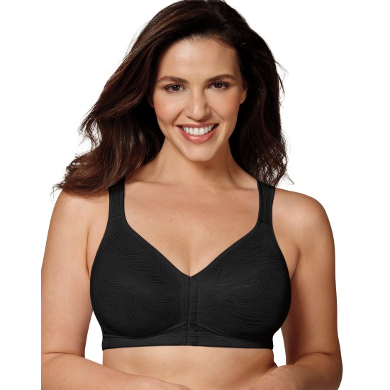  18 Hour Posture Boost Front Close Wireless Bra USE525, Black, 36B