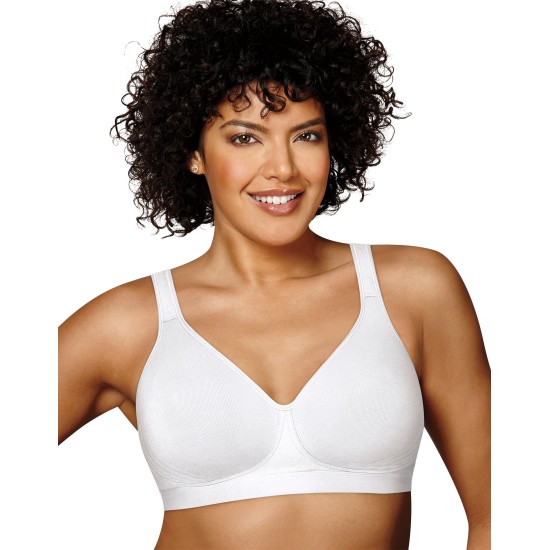  18 Hour Ultimate Lift Cotton Wireless Bra US474C, White, 38D