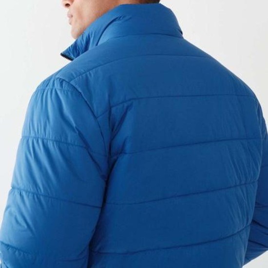  Men’s Solid Puffer Jacket, X-Large, Blue