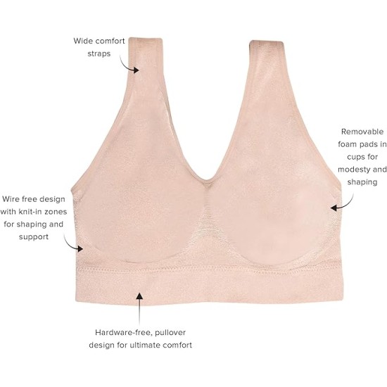  L35451 Women’s Naturally Nude B Smooth Seamless Bralette, Nude, 38