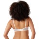  Women’s Dramatic Interlude Embroidered Unlined Underwire Bra, White, 36DD