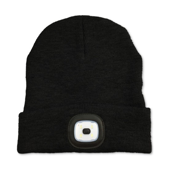  Men’s Led Cuffed Beanie, Black