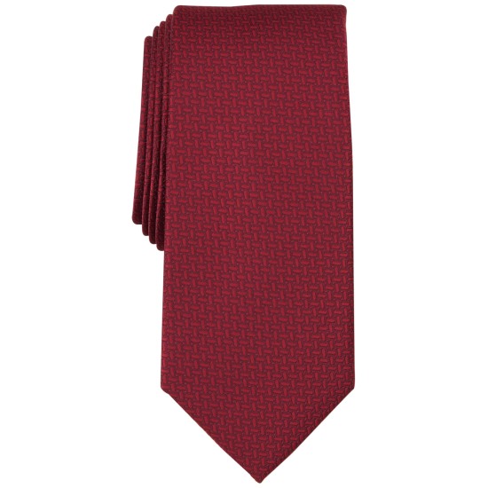  Men’s Edson Mini-Link Tie, Burgundy